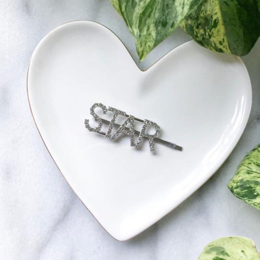 NEW “STAR” Rhinestone Silver Bobby Pin